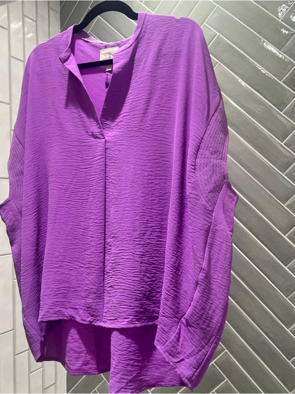 Umgee Violet Textured V-Neck Tunic